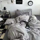 Heart Washed Cotton Cute Minimalist Pink Bed Four-Piece Set - Julia M LifeStyles