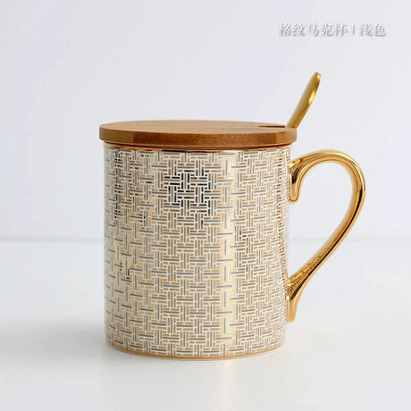 Florence Exquisite European-Style Bone China Mug with Lid and Spoon Julia M LifeStyles