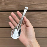 Retro Hammer Point Spoon Stainless Steel Hammer Pattern Spoon Commercial Thickened Spoon Creative Eating Spoon Good-looking Dessert Spoon Julia M LifeStyles