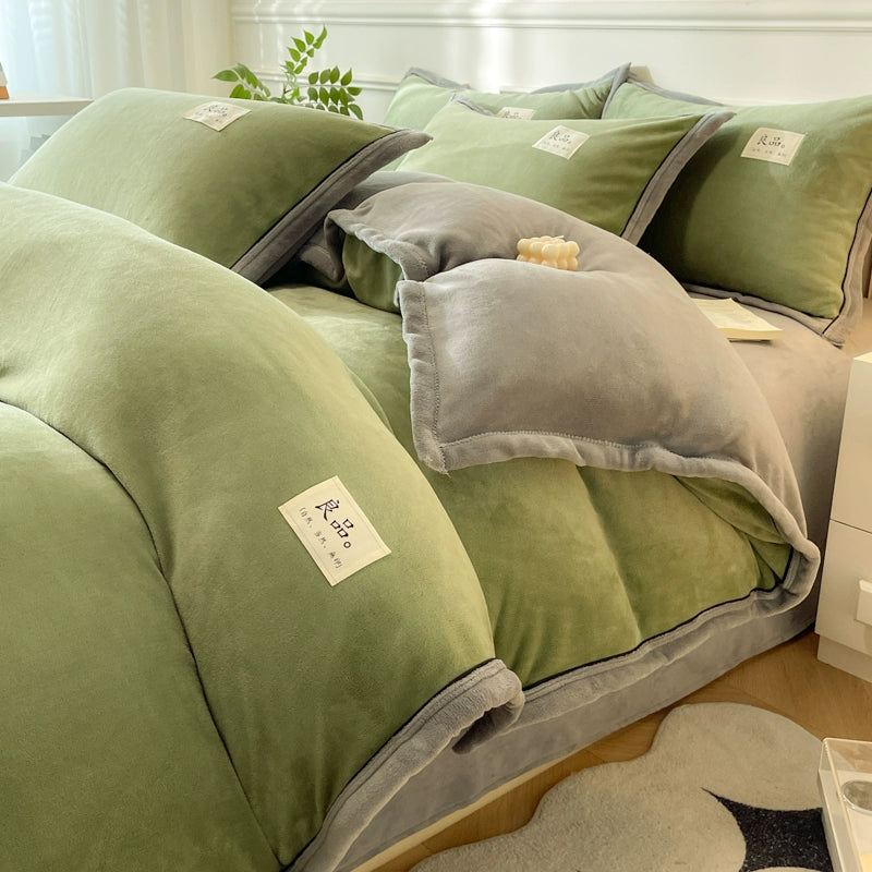 Luxurious Milk Fiber 4-Piece Flannel Bedding Set for Winter Julia M LifeStyles