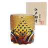 Edo Chariko Whiskey Crystal Glass Hand-carved Vintage Black Samurai Wood Boxed Wine Glass