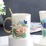 Florence Exquisite European-Style Bone China Mug with Lid and Spoon Julia M LifeStyles