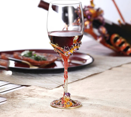 Tectorum Enamel Red Wine Glass Goblet Wine Glass Set Crystal Glasses High-End Wine Set First-Hand Gift Box Julia M LifeStyles
