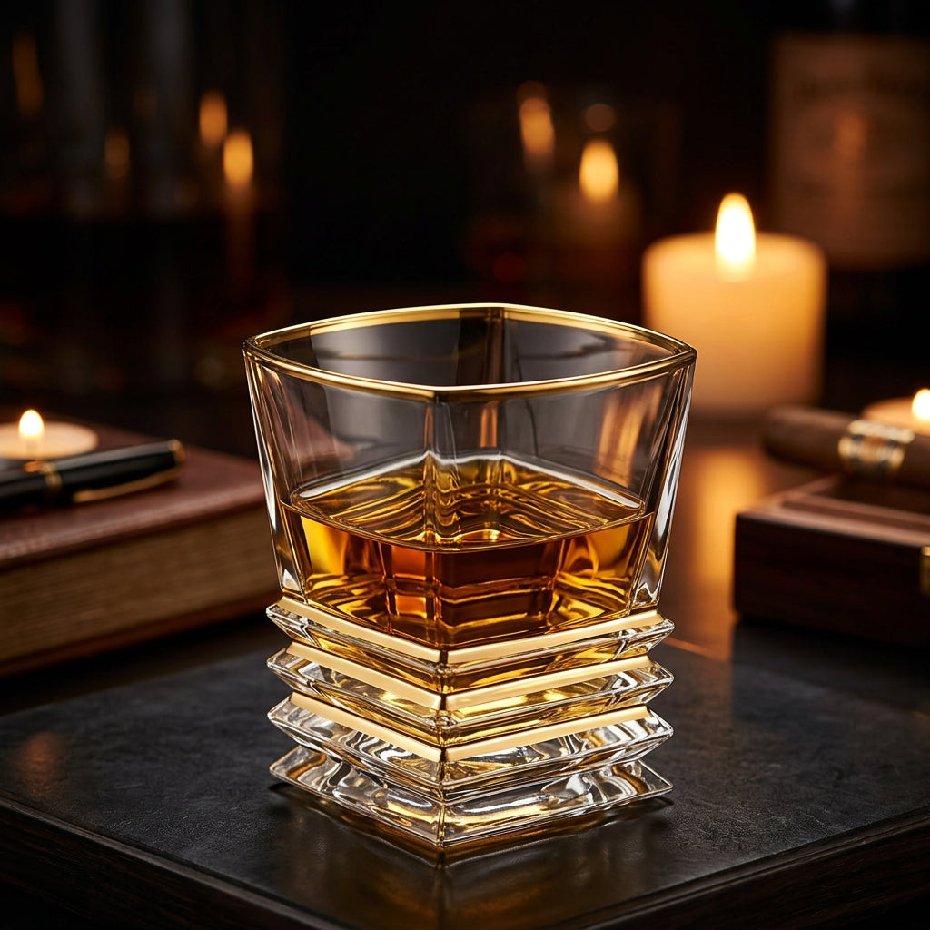 Gilded Hour Whiskey Glass