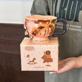 Mug Creative Artistic Ceramic Water Cup 2024 New Style Women's Office Home Breakfast Coffee Cup Accompanying Gift