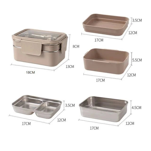 Rectangular Student Stainless Steel Divider Japanese Lunch Box Julia M LifeStyles