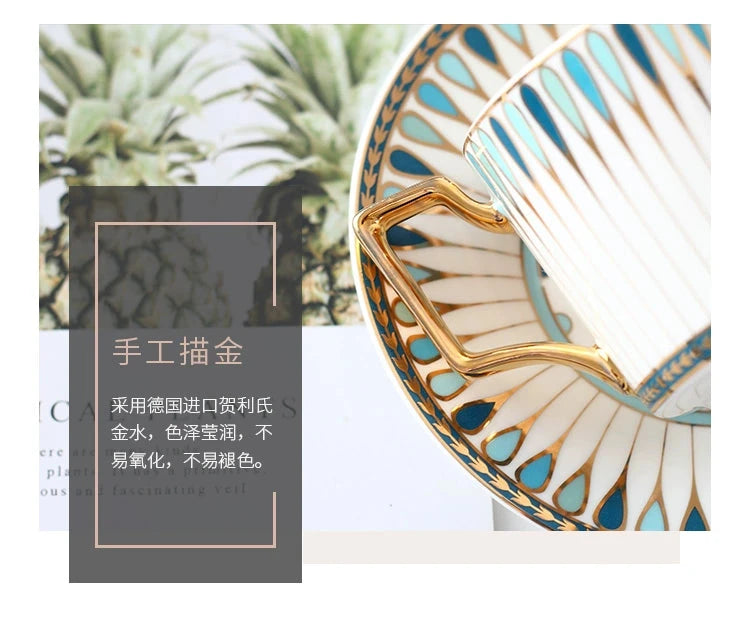 British Afternoon Tea Cup Tea Set Accessible Luxury European-Style High-End Bone China Teapot Luxury Ceramic Coffee Cup Gift Box Julia M Home & Kitchen