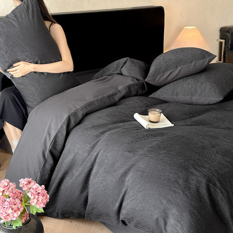 Class a Light Luxury Style Jacquard Washed Cotton Four-Piece Set, Pure Cotton Texture, Suitable for Sleeping Directly on the Bed, High-End Bedding