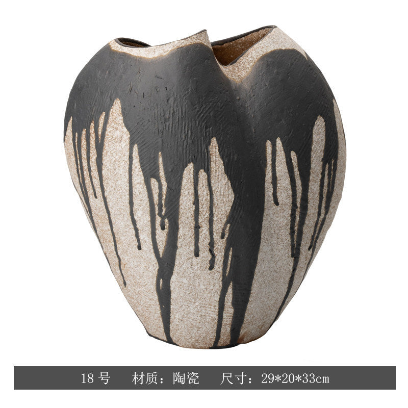 Hand-Painted Ceramic Vase – Wabi-Sabi Inspired Decorative Flower Vessel for the Home