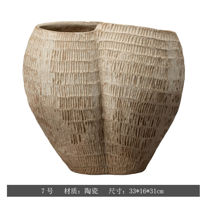 Hand-Painted Ceramic Vase – Wabi-Sabi Inspired Decorative Flower Vessel for the Home