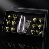 Creative Zodiac White Wine Glass Wine Dispenser Set Manufacturer Wholesale Direct Sales One-Bite Small Wine Glass Souvenir Wine Bottle