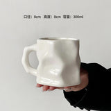 Ins Ceramic Asymmetrical Twist Coffee Mug – Elegant High-End Design