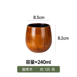 Wooden Whiskey Belly Cup, Jujube Wood Belly Cup, Japanese-Style Wooden Cup, Charcoal-Fired Belly Cup, Carbonized Beer Cup, Wooden Cup