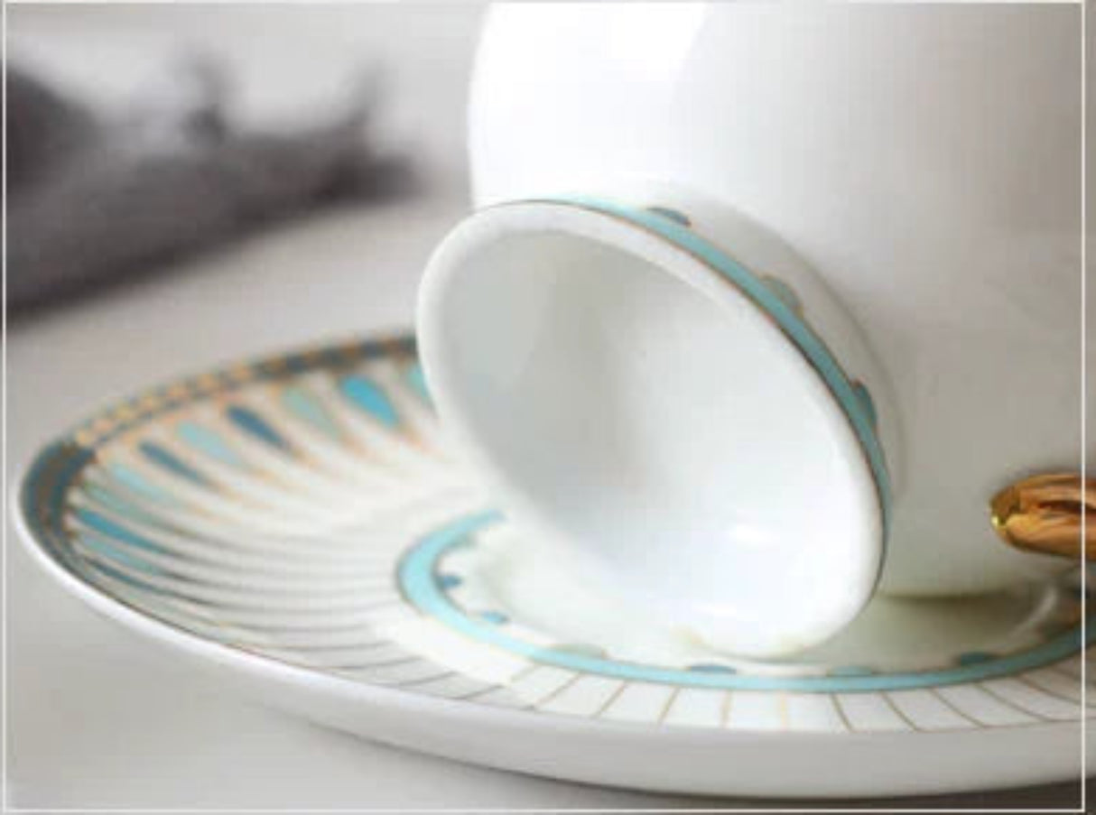 Ceramic plates with decorative edges on a white background