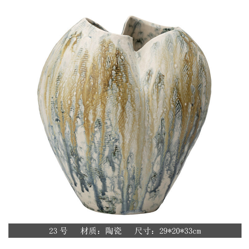 Hand-Painted Ceramic Vase – Wabi-Sabi Inspired Decorative Flower Vessel for the Home
