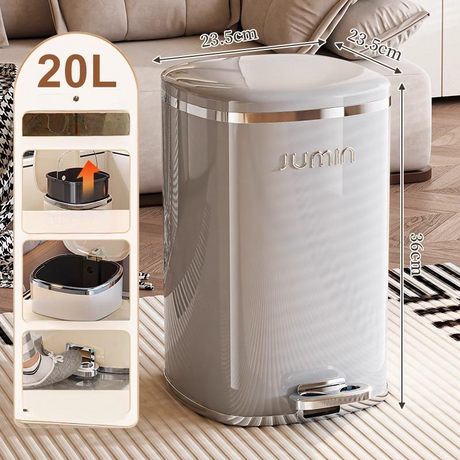 Elegant Foot-Operated Trash Can with Lid by Julia M LifeStyles Julia M Home & Kitchen