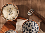 Japanese-Inspired Ceramic Rice Bowl Set in Gift Box