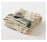 High-End Off-White Knitted Blanket
