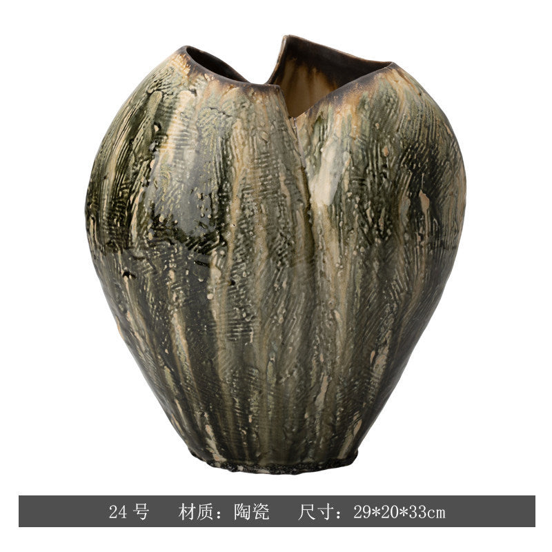 Hand-Painted Ceramic Vase – Wabi-Sabi Inspired Decorative Flower Vessel for the Home