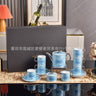 Cross-Border Fanjia Tableware Coffee Cup and Saucer Tea Set 15-Piece Set with 6 Cups, 6 Saucers, Large Pot, Milk Jug, Sugar Jar, Complete Gift Box Set for Gifting