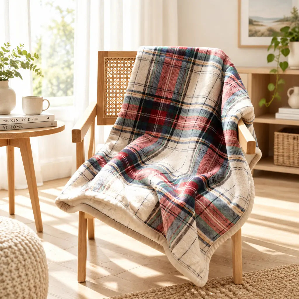Scandinavian Winter Luxe Coral Fleece Throw Blanket Julia M LifeStyles