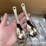 Retro Hammer Point Spoon Stainless Steel Hammer Pattern Spoon Commercial Thickened Spoon Creative Eating Spoon Good-looking Dessert Spoon Julia M LifeStyles