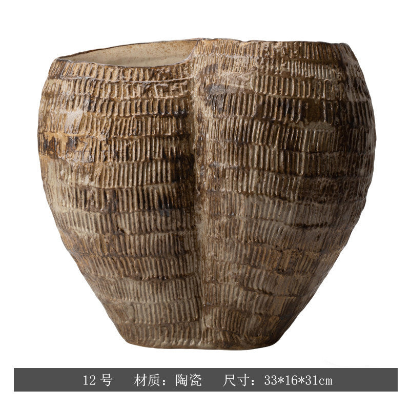 Hand-Painted Ceramic Vase – Wabi-Sabi Inspired Decorative Flower Vessel for the Home