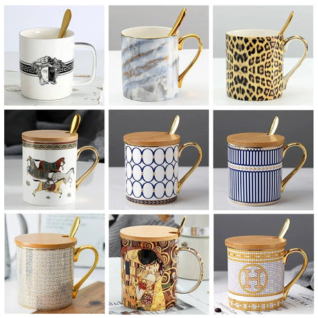 Florence Exquisite European-Style Bone China Mug with Lid and Spoon Julia M LifeStyles