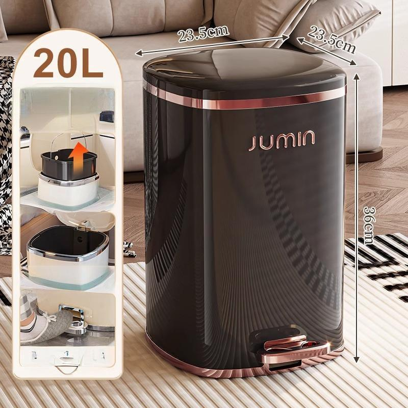 Elegant Foot-Operated Trash Can with Lid by Julia M LifeStyles Julia M Home & Kitchen