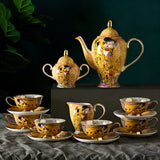 European tea set suit household bone china coffee cup high-end retro British afternoon tea set light luxury coffee set
