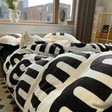 Heart Washed Cotton Cute Minimalist Pink Bed Four-Piece Set - Julia M LifeStyles