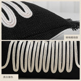 Modern Silent Cotton Rope Woven Long Waist Pillow Sofa Pillow Model Room Decorative Cushion Black Beige
