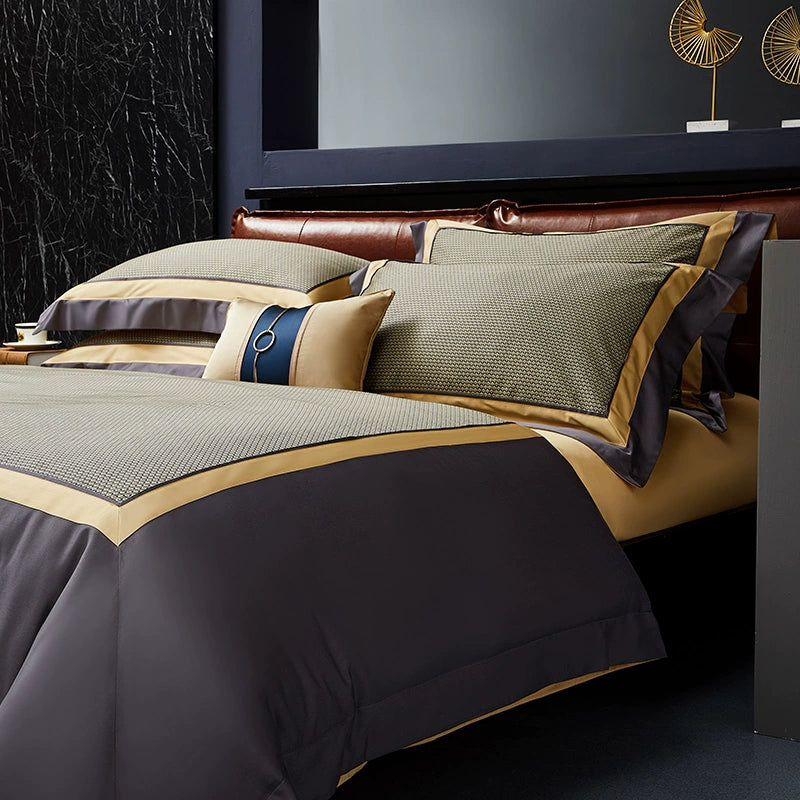 Premium Pima Cotton 4-Piece Bed Sheet Set in Geometric Design - Julia M LifeStyles