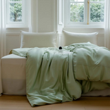 High-end Lanjing Tencel Ice Silk Bed Sheet Single Piece Silky Quilt Cover Single Double Pillow Case Bed Cover for Household