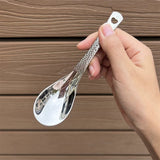 Retro Hammer Point Spoon Stainless Steel Hammer Pattern Spoon Commercial Thickened Spoon Creative Eating Spoon Good-looking Dessert Spoon Julia M LifeStyles