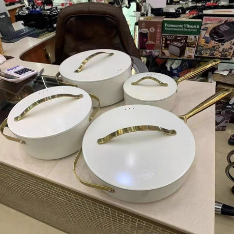 8-Piece Nonstick Ceramic Cookware Set with Versatile Soup Pots