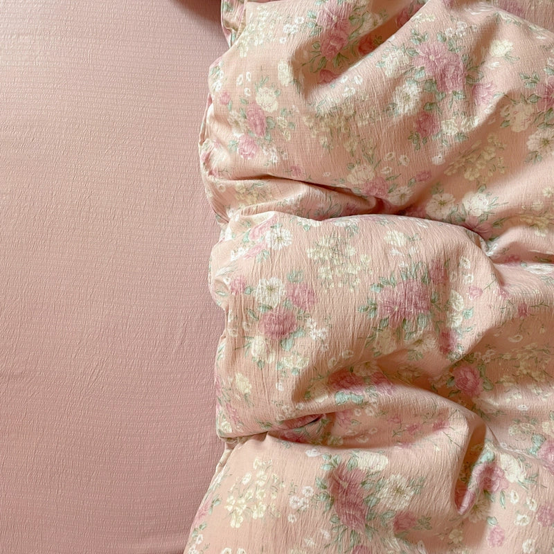 Young Adult Heart Double-Layer Yarn Bedding Four-Piece Set Washed Cotton Duvet Cover Dormitory Bed Single Student Three-Piece Set 4 Julia M LifeStyles