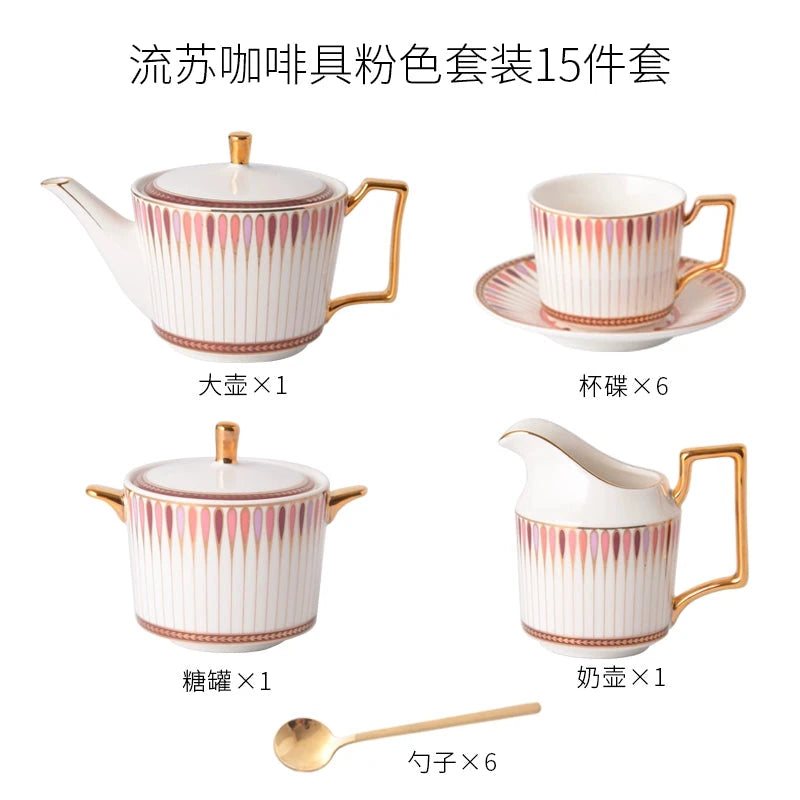 British Afternoon Tea Cup Tea Set Accessible Luxury European-Style High-End Bone China Teapot Luxury Ceramic Coffee Cup Gift Box Julia M Home & Kitchen
