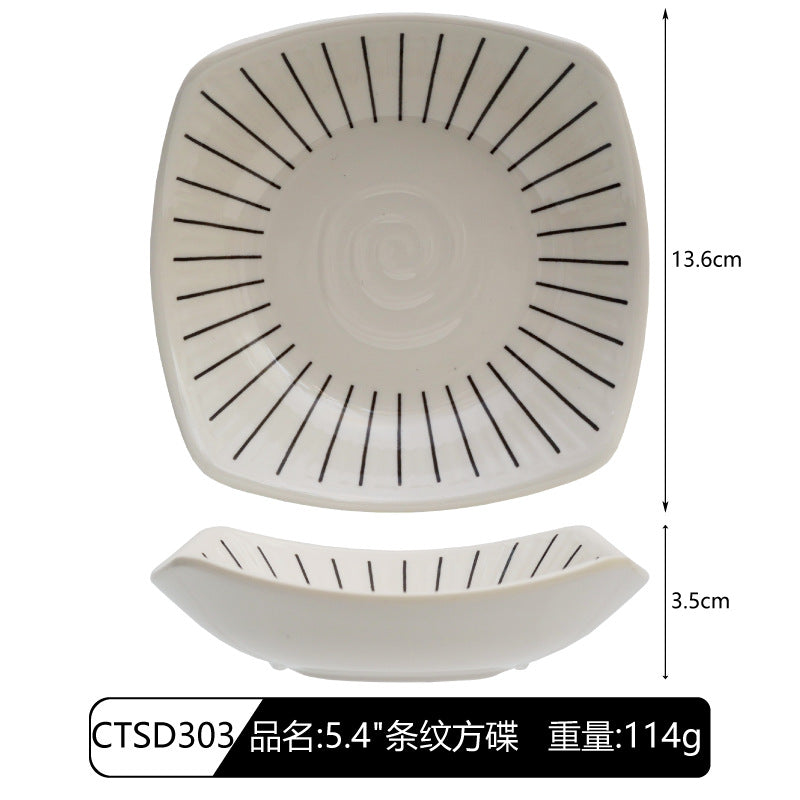 Creative Japanese Melamine Tableware Wholesale Japanese Restaurant Commercial Ramen Bowl Hot Pot Restaurant Rectangular Sushi Flat Plate
