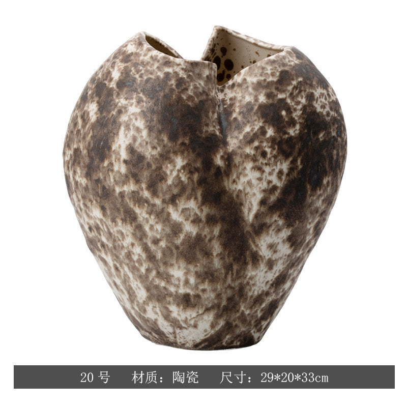 Hand-Painted Ceramic Vase – Wabi-Sabi Inspired Decorative Flower Vessel for the Home