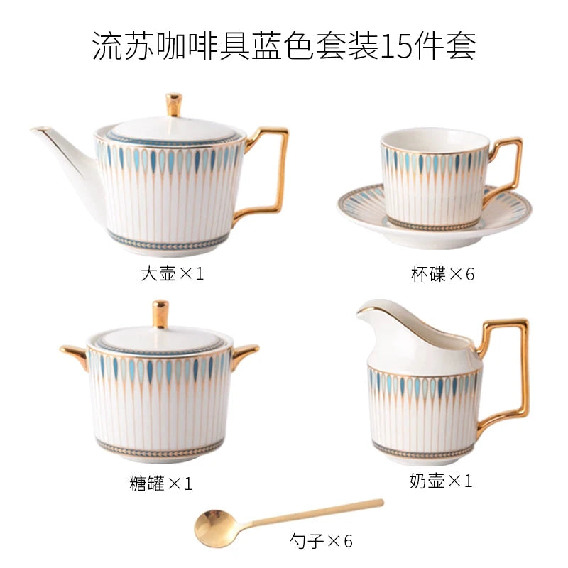 British Afternoon Tea Cup Tea Set Accessible Luxury European-Style High-End Bone China Teapot Luxury Ceramic Coffee Cup Gift Box Julia M Home & Kitchen