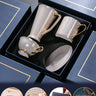 European Porcelain Coffee Cup & Saucer Set – 4-Piece British Afternoon Tea Gift Set