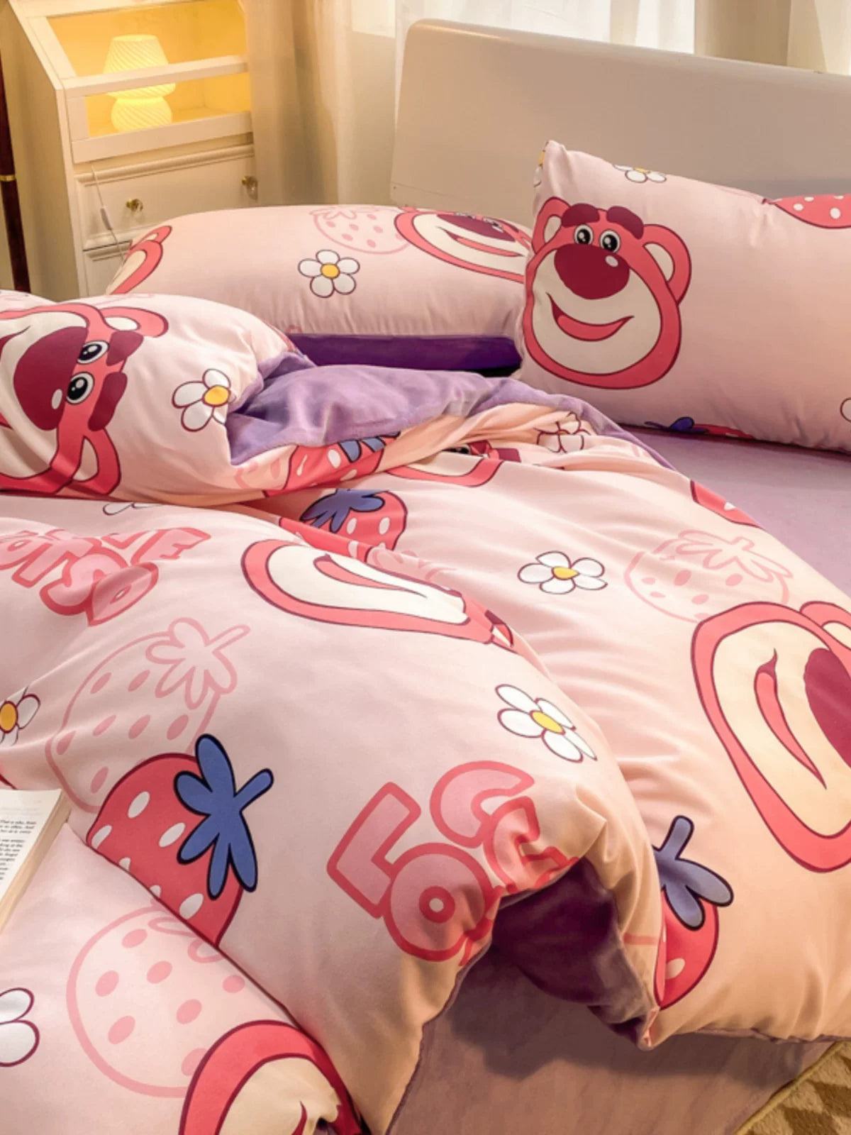 Pure Cotton Brushed Milk Fiber Duvet Cover Set - Kids Cartoon Bedding - Julia M LifeStyles