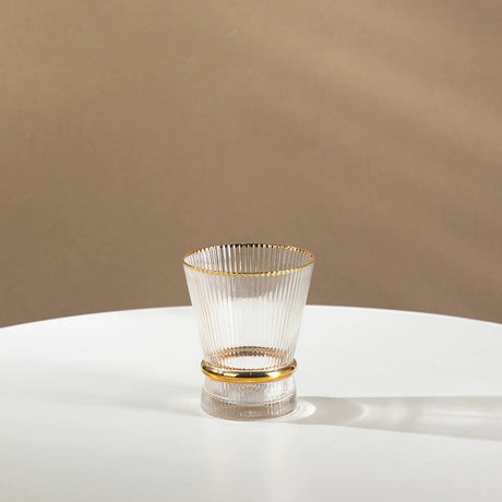 Vertical Grain Gold Waistline Goblet Champagne Glass Cocktail Glass Vertical Grain Water Cup Suit Electroplated Gold Creative Wine Ware Julia M Home & Kitchen