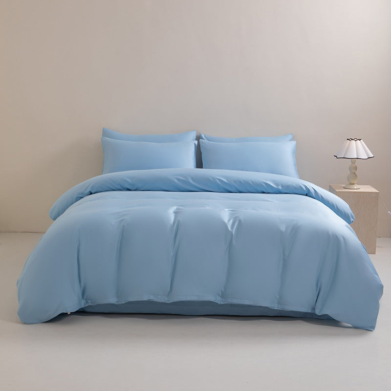 Atour Planet Same Style 100% Pure Cotton Four-Piece Bedding Set, Solid Color, Skin-Friendly, Home Use Fitted Sheet, Flat Sheet, Duvet Cover, Pillowcase