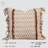 High-End Mid-Century Style Orange Coffee Color Sofa Pillow Designer Cushion Natural Wabi-Sabi Style Model Room Cushion Lumbar Pillow