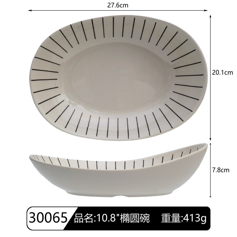 Creative Japanese Melamine Tableware Wholesale Japanese Restaurant Commercial Ramen Bowl Hot Pot Restaurant Rectangular Sushi Flat Plate