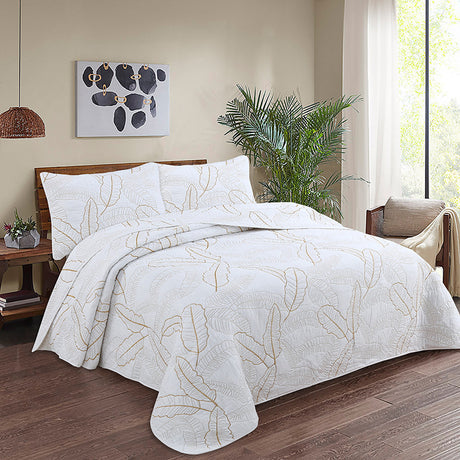 Simple pure cotton bed cover three-piece Nordic double summer cool air conditioning quilt active printing and dyeing breathable comfortable Four Seasons blanket