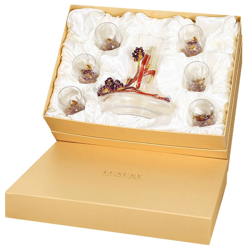 Tectorum Enamel Red Wine Glass Goblet Wine Glass Set Crystal Glasses High-End Wine Set First-Hand Gift Box Julia M LifeStyles