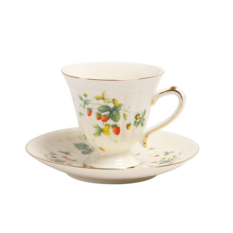 British Retro Ceramic Coffee Cup and Saucer Set European Afternoon Tea Tea Set French Home Cup Manufacturer Direct Sale